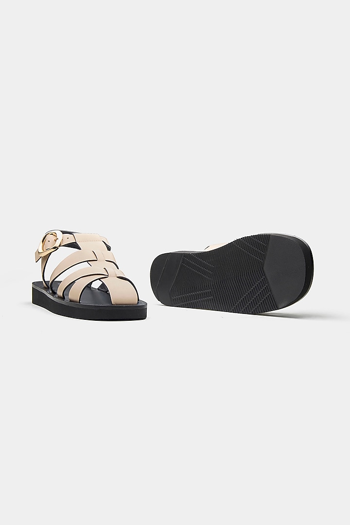 Nude Genuine Leather Flats by Oroh at Pernia's Pop Up Shop