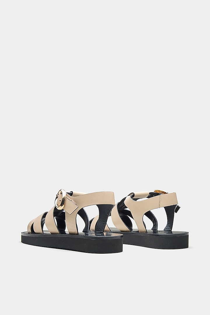 Nude Genuine Leather Flats by Oroh at Pernia's Pop Up Shop