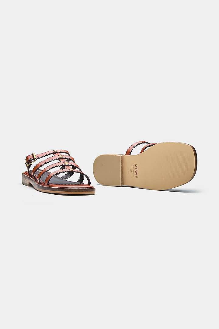 Tan Genuine Leather Flats by Oroh at Pernia's Pop Up Shop