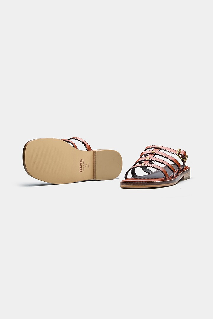 Tan Genuine Leather Flats by Oroh at Pernia's Pop Up Shop