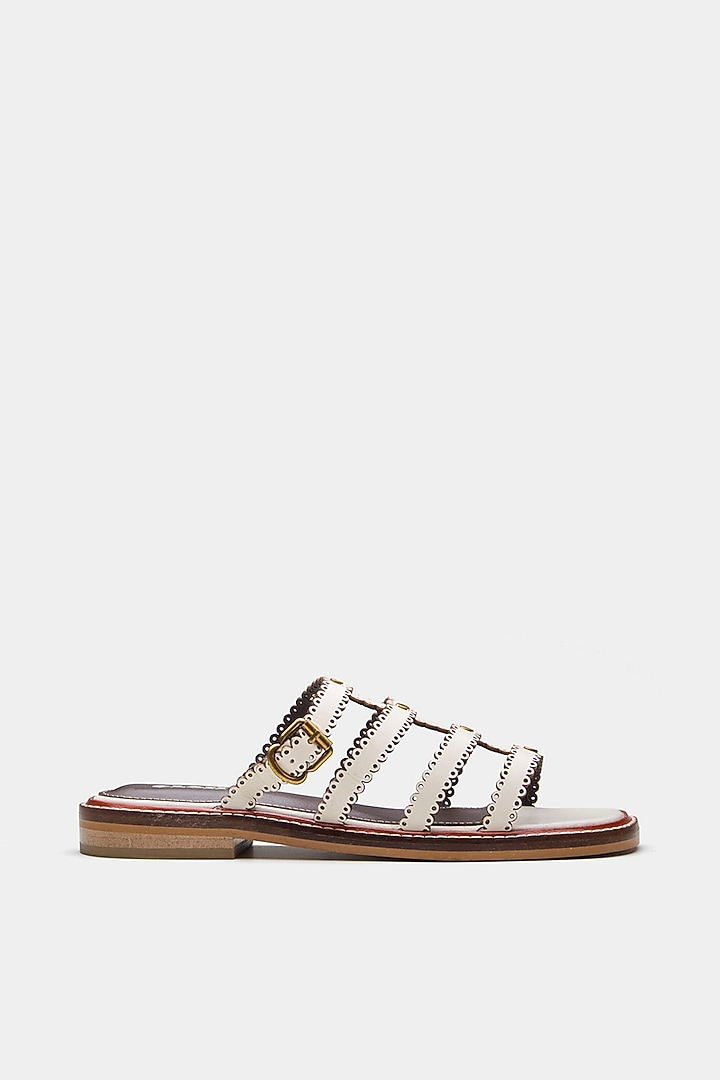 Nude Genuine Leather Flats by Oroh at Pernia's Pop Up Shop