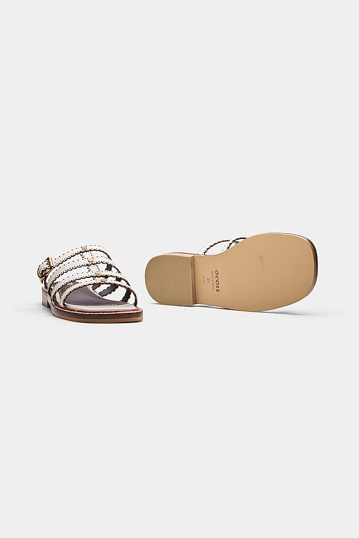 Nude Genuine Leather Flats by Oroh at Pernia's Pop Up Shop
