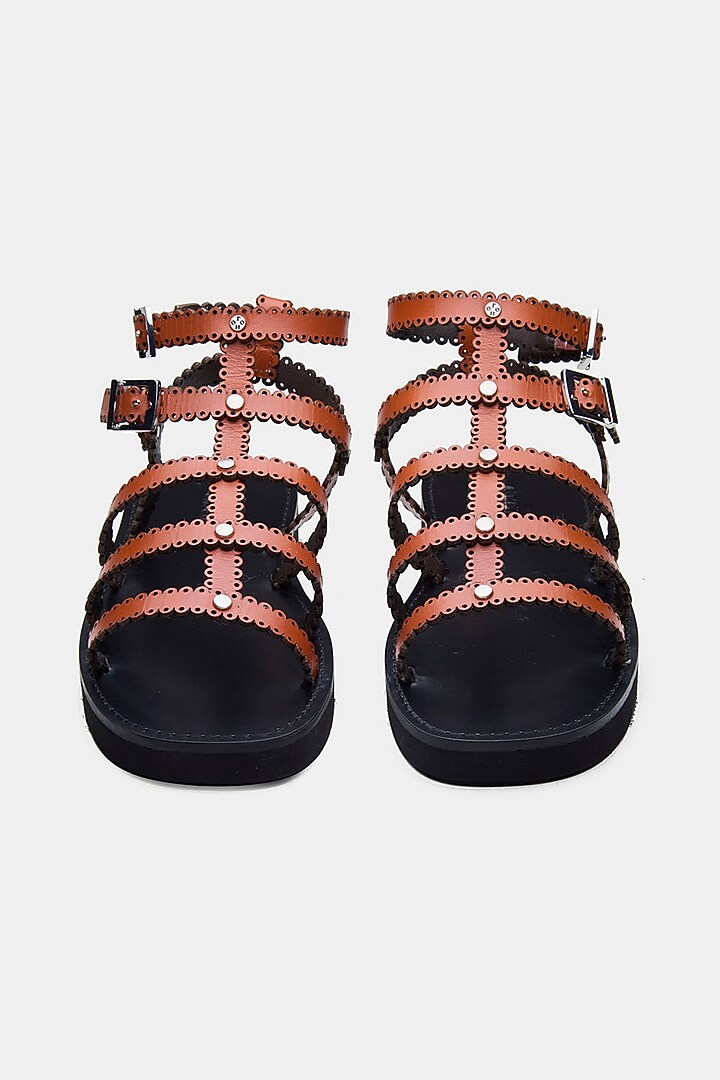 Brown Genuine Leather Flats by Oroh at Pernia's Pop Up Shop