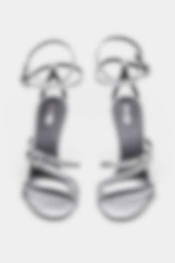 Silver Genuine Leather Wedges by Oroh at Pernia's Pop Up Shop