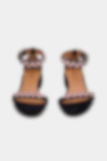 Black Genuine Leather Block Heels by Oroh at Pernia's Pop Up Shop