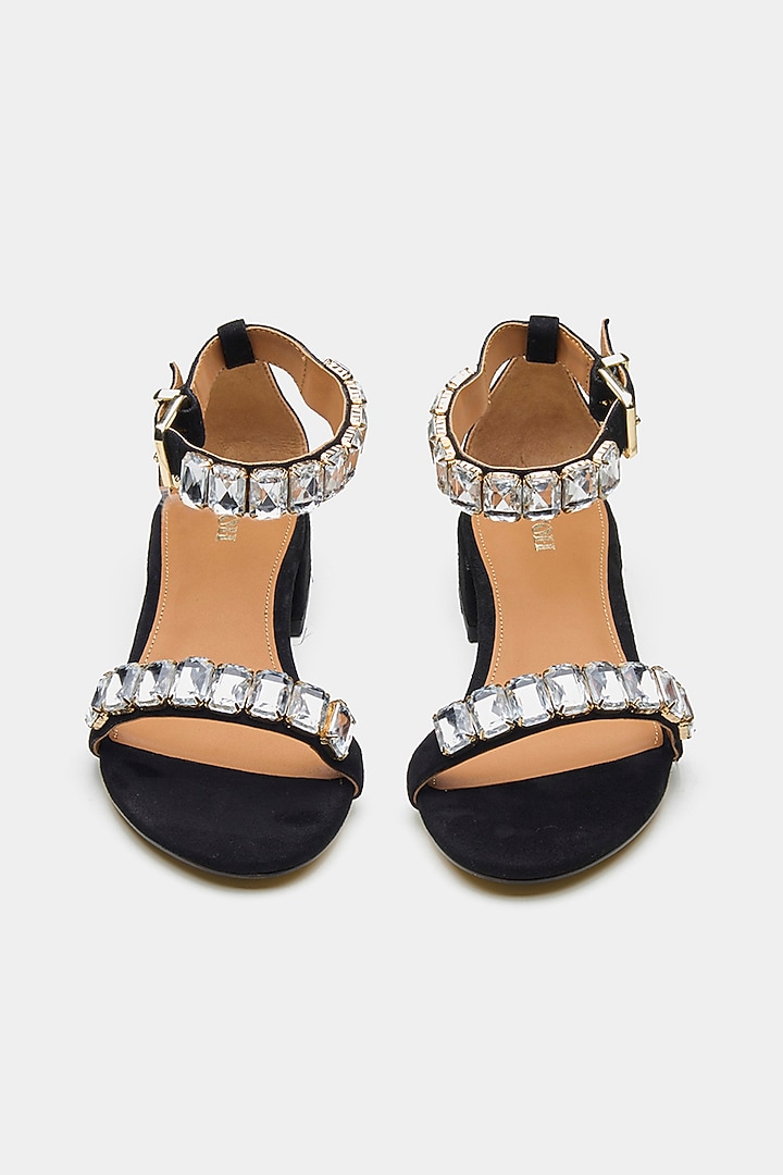 Black Genuine Leather Block Heels by Oroh at Pernia's Pop Up Shop