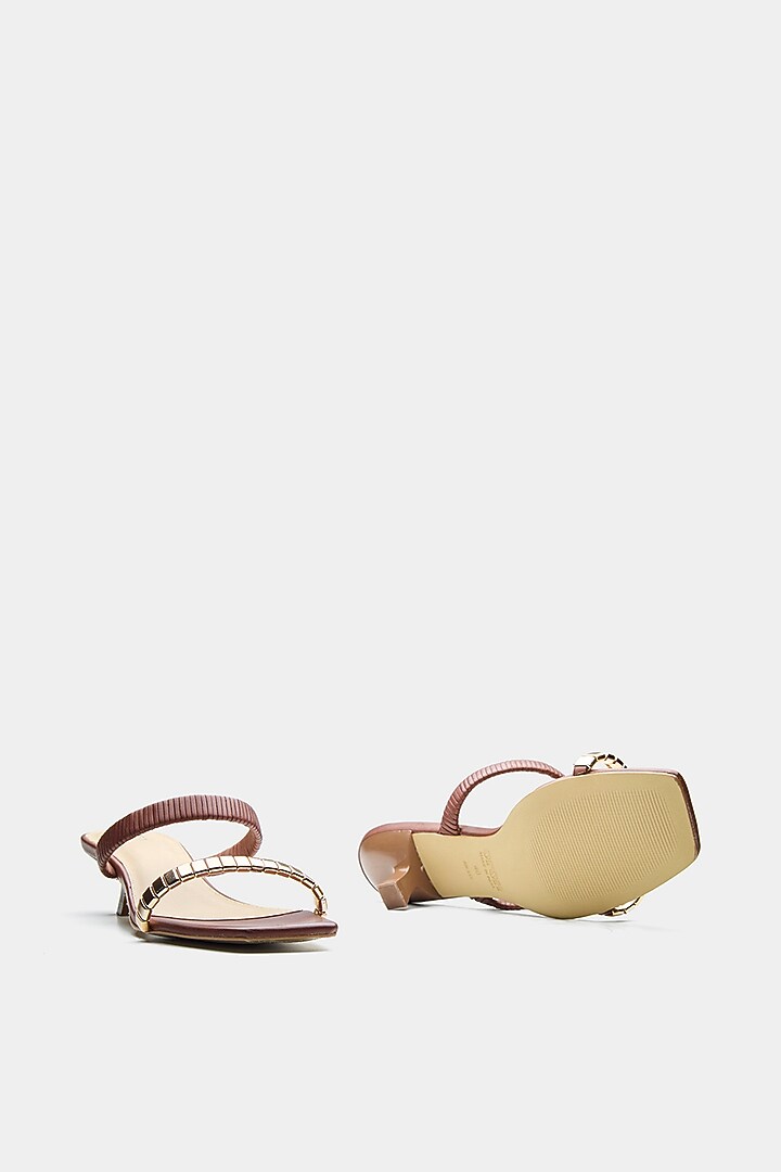 Brown Genuine Leather Kitten Heels by Oroh at Pernia's Pop Up Shop