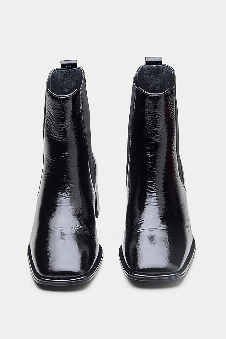 Black Genuine Leather Ankle Boots by Oroh at Pernia's Pop Up Shop