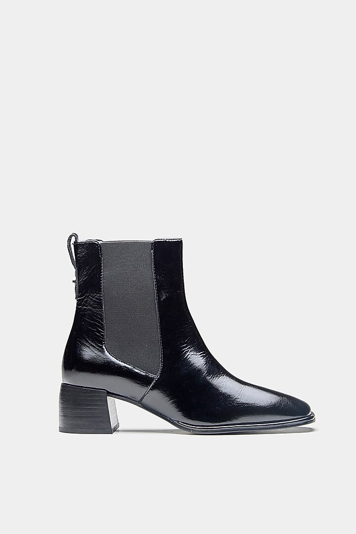 Black Genuine Leather Ankle Boots by Oroh at Pernia's Pop Up Shop