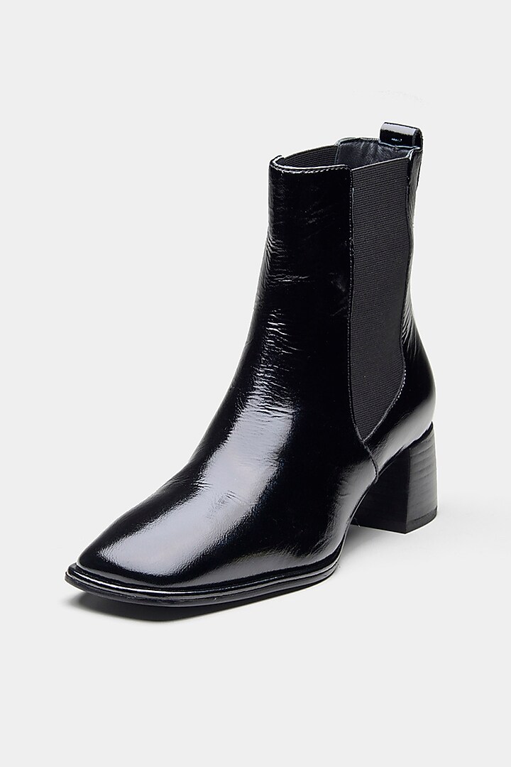 Black Genuine Leather Ankle Boots by Oroh at Pernia's Pop Up Shop