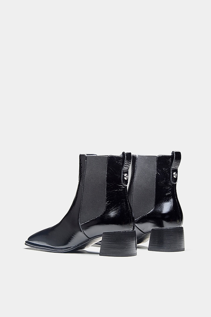 Black Genuine Leather Ankle Boots by Oroh at Pernia's Pop Up Shop