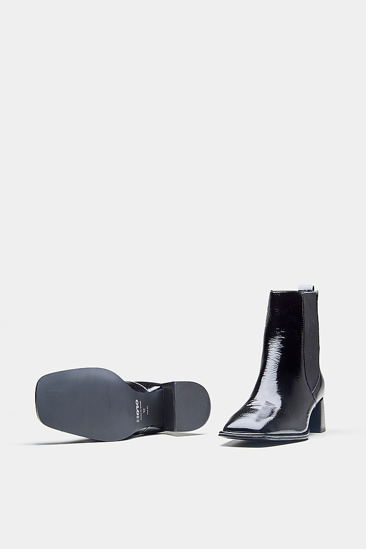Black Genuine Leather Ankle Boots by Oroh at Pernia's Pop Up Shop