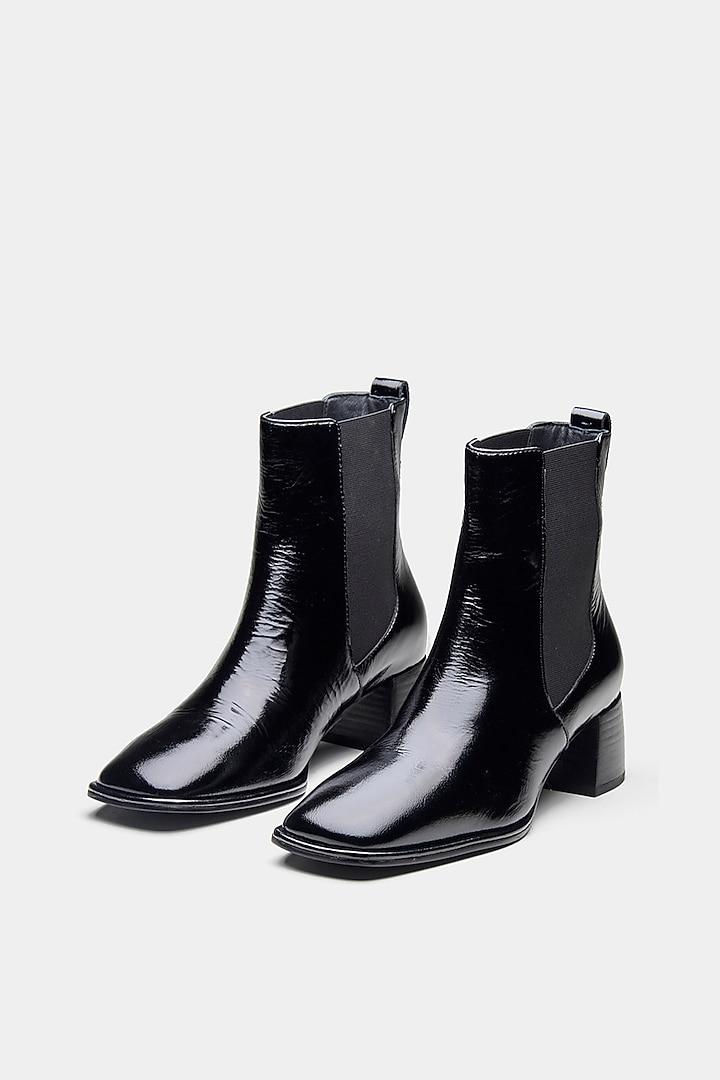 Black Genuine Leather Ankle Boots by Oroh at Pernia's Pop Up Shop
