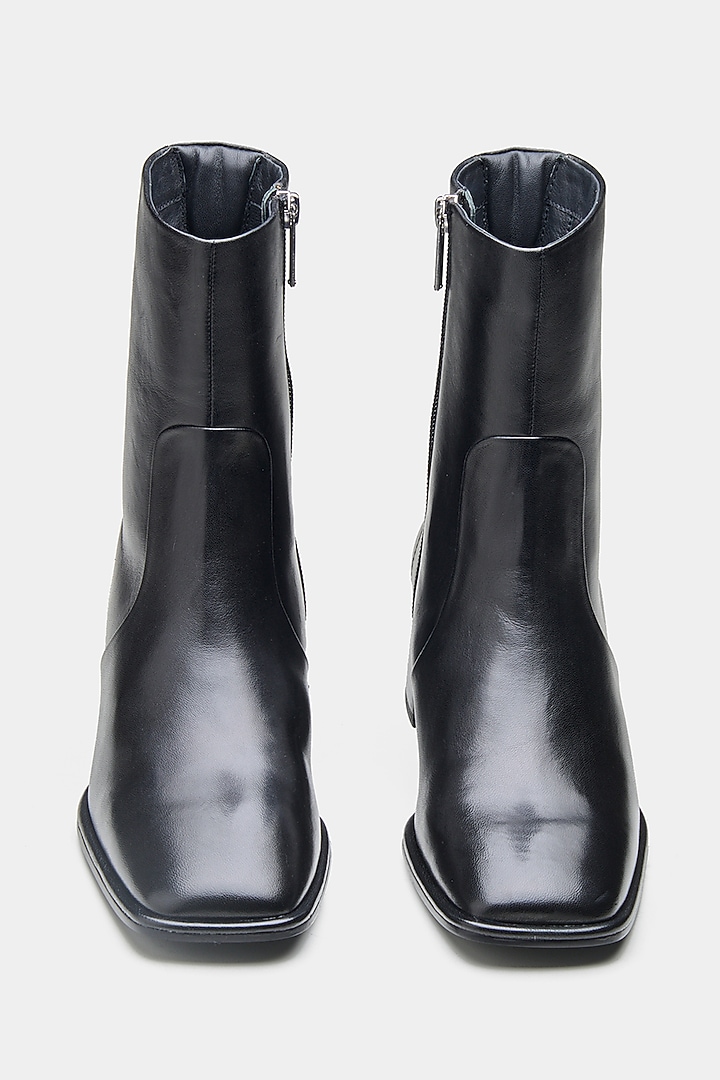 Black Genuine Leather Ankle Boots by Oroh at Pernia's Pop Up Shop
