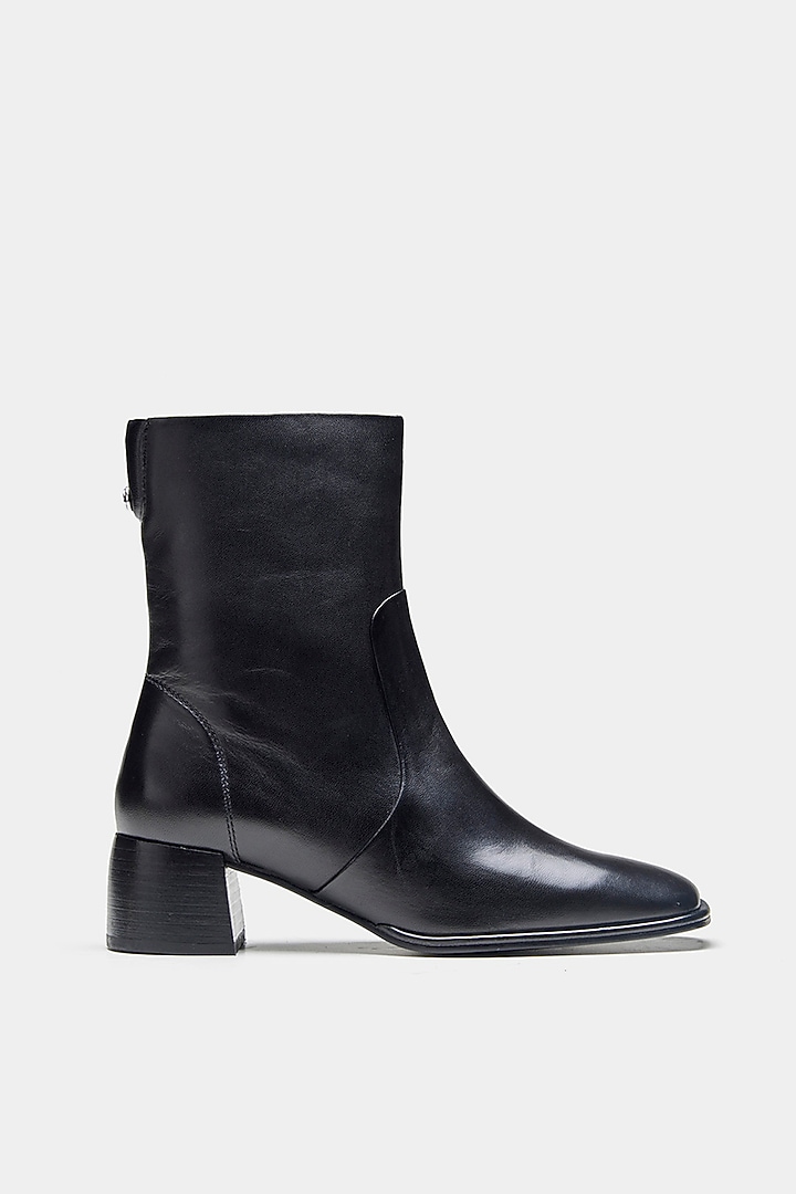 Black Genuine Leather Ankle Boots by Oroh at Pernia's Pop Up Shop