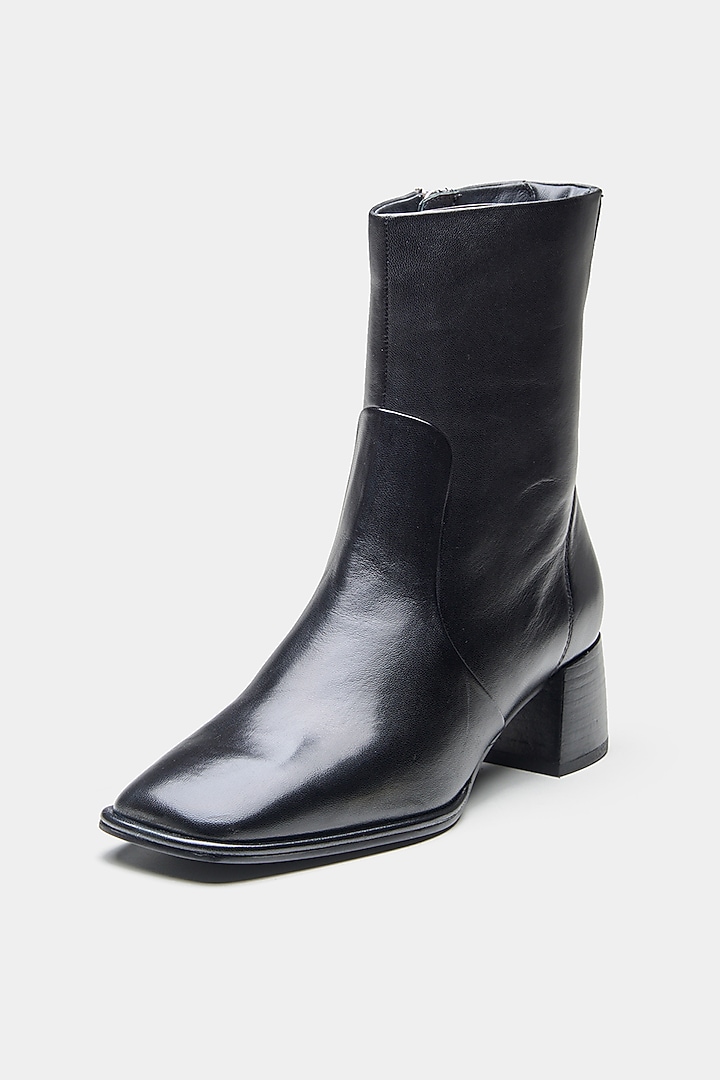 Black Genuine Leather Ankle Boots by Oroh at Pernia's Pop Up Shop
