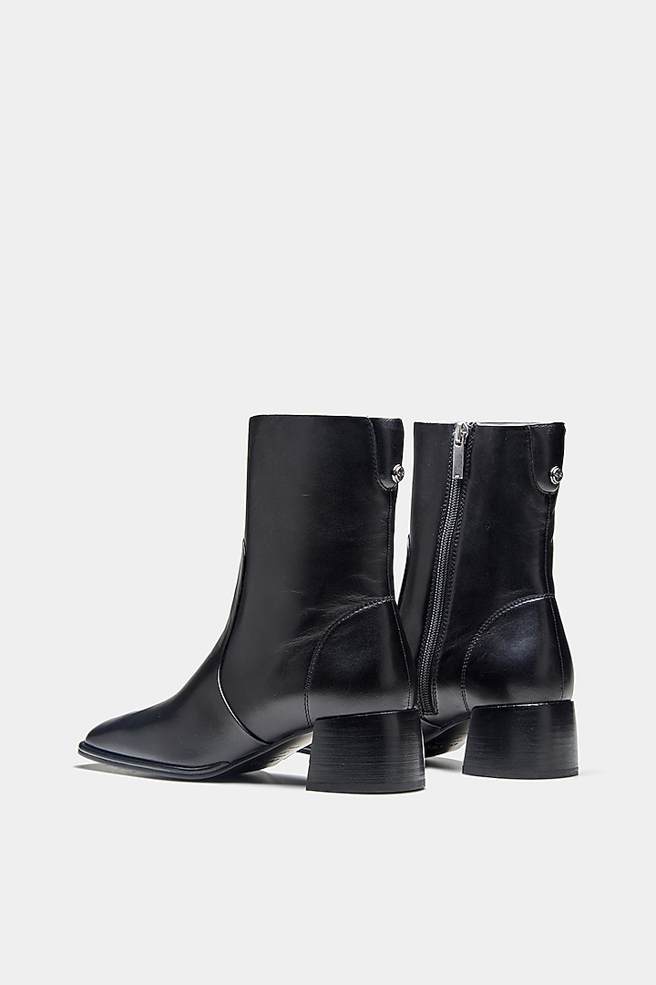 Black Genuine Leather Ankle Boots by Oroh at Pernia's Pop Up Shop
