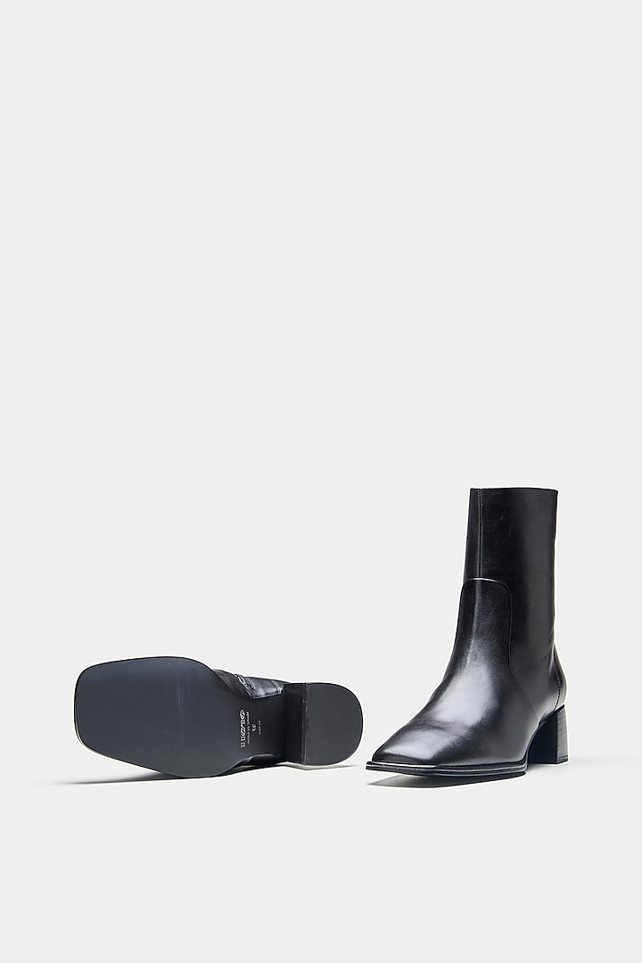Black Genuine Leather Ankle Boots by Oroh at Pernia's Pop Up Shop