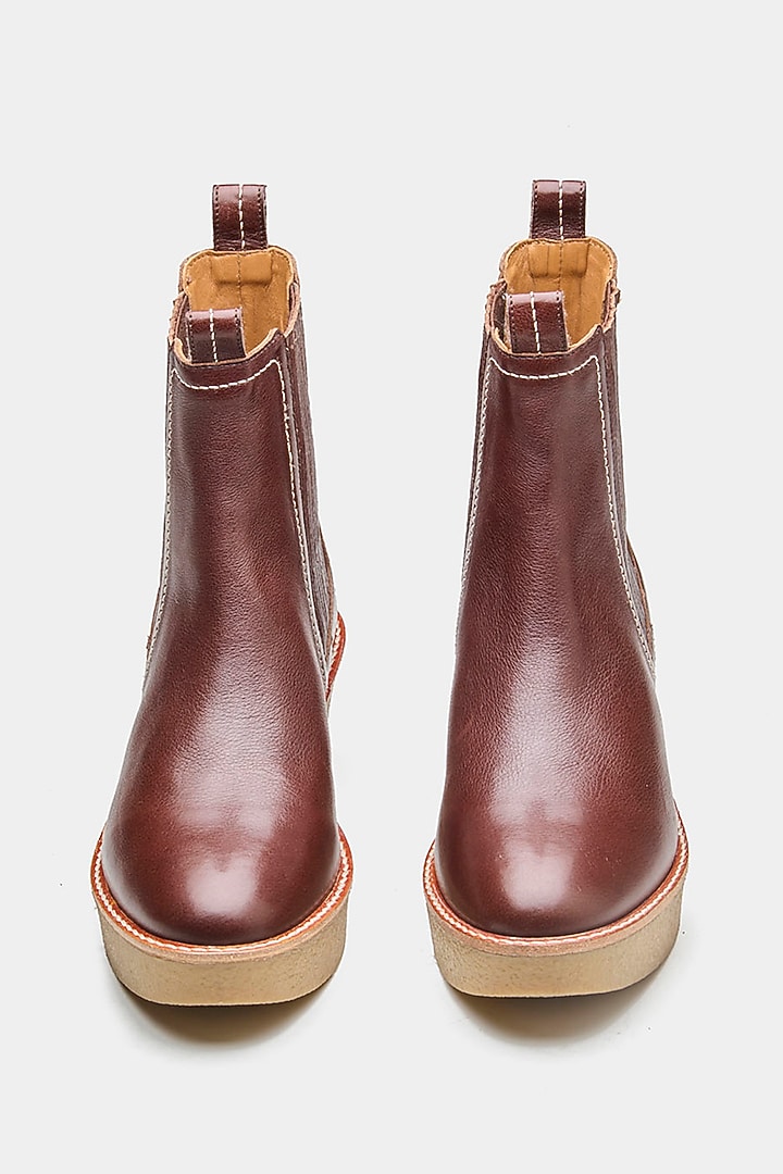 Brown Genuine Leather Ankle Boots by Oroh at Pernia's Pop Up Shop