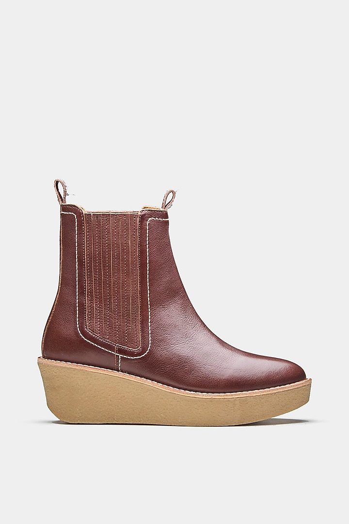 Brown Genuine Leather Ankle Boots by Oroh at Pernia's Pop Up Shop
