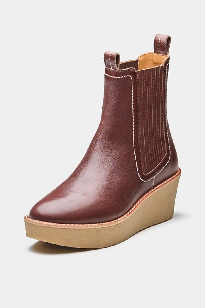 Brown Genuine Leather Ankle Boots by Oroh at Pernia's Pop Up Shop