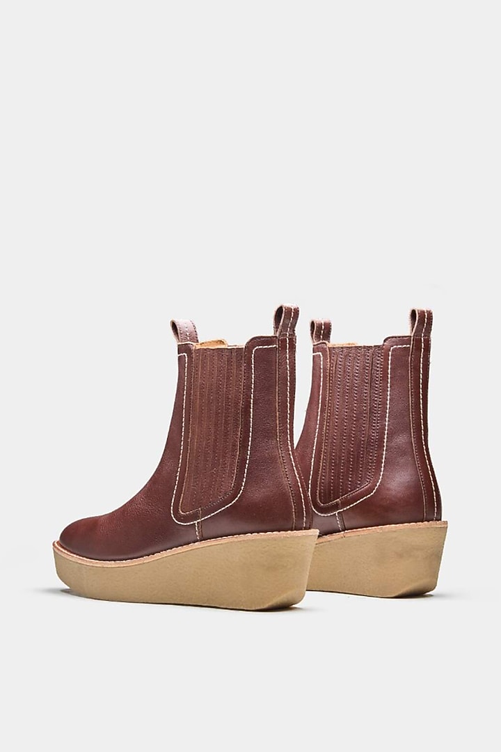 Brown Genuine Leather Ankle Boots by Oroh at Pernia's Pop Up Shop