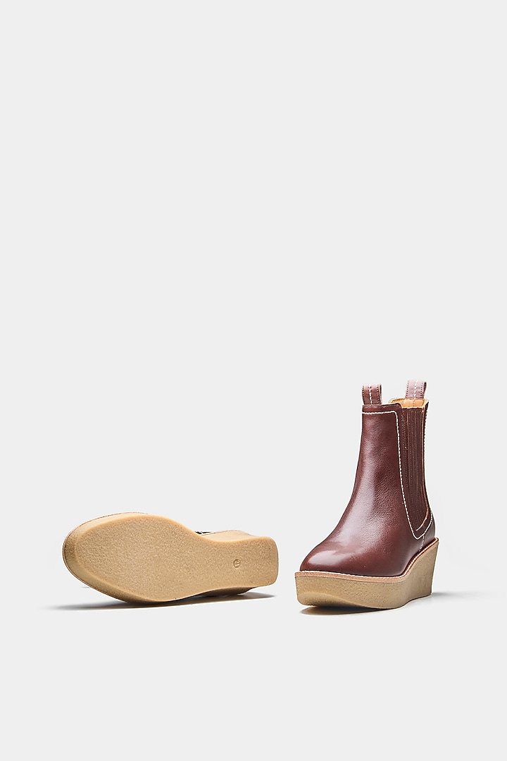 Brown Genuine Leather Ankle Boots by Oroh at Pernia's Pop Up Shop