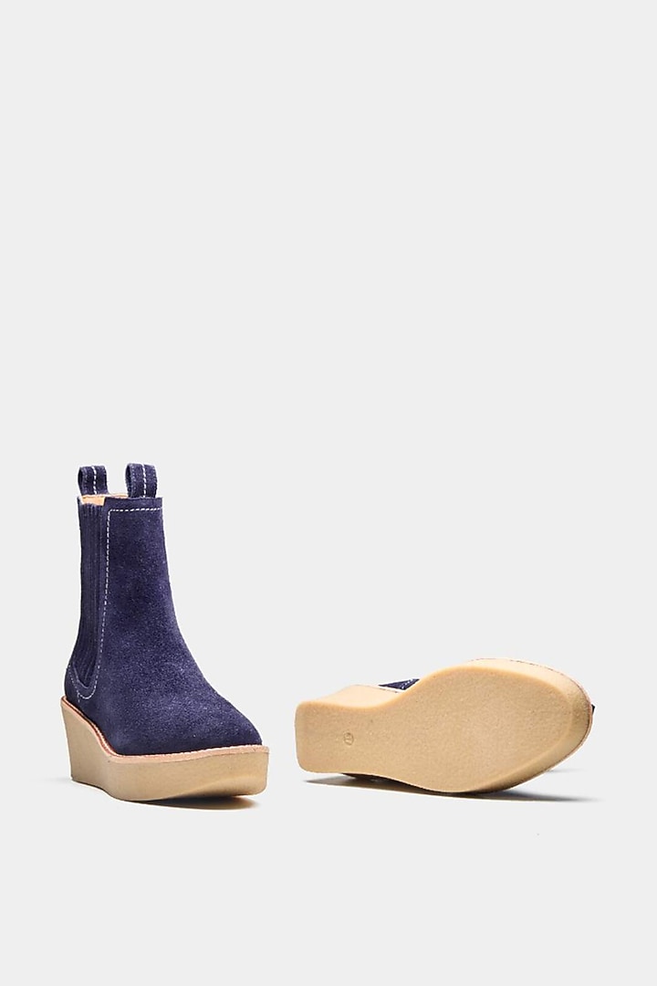 Blue Genuine Leather Ankle Boots by Oroh at Pernia's Pop Up Shop