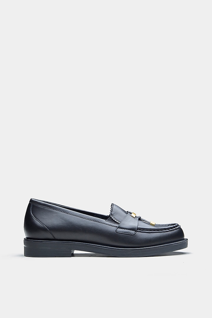 Black Genuine Leather Loafers by Oroh at Pernia's Pop Up Shop