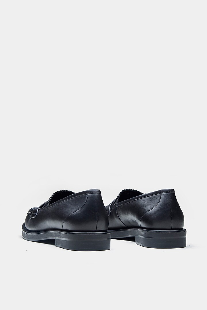 Black Genuine Leather Loafers by Oroh at Pernia's Pop Up Shop