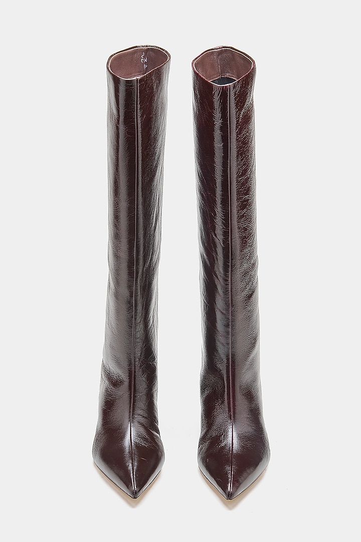 Brown Genuine Leather Long Boots by Oroh at Pernia's Pop Up Shop