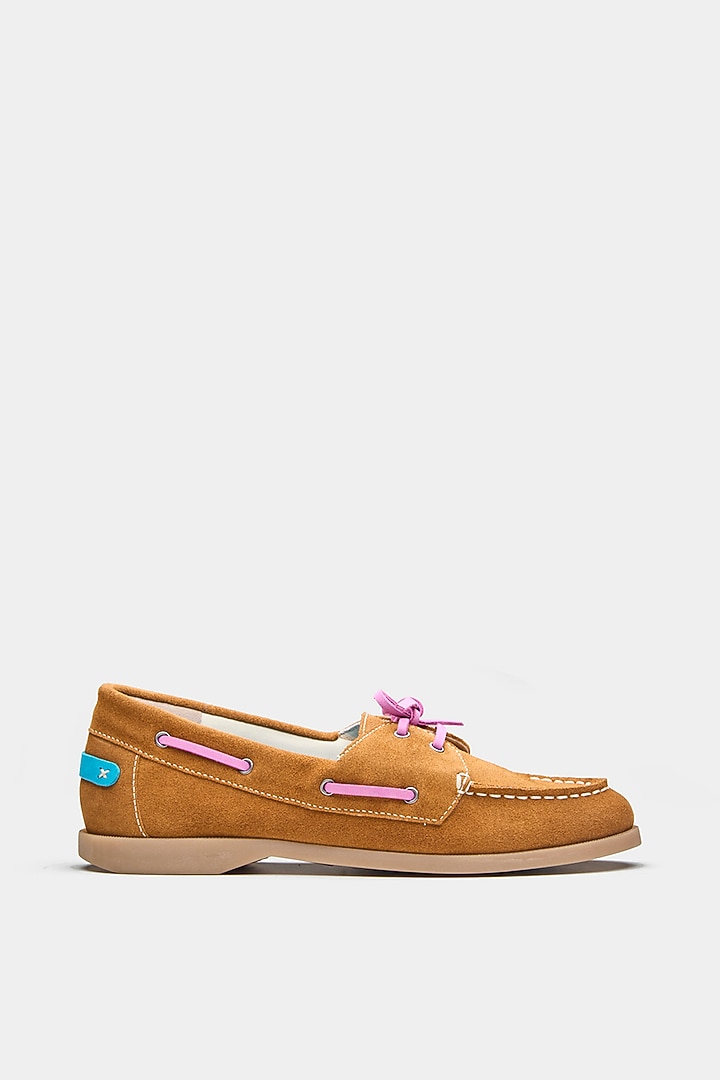 Tan Genuine Leather Loafers by Oroh at Pernia's Pop Up Shop