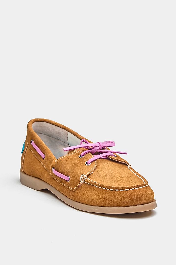 Tan Genuine Leather Loafers by Oroh at Pernia's Pop Up Shop