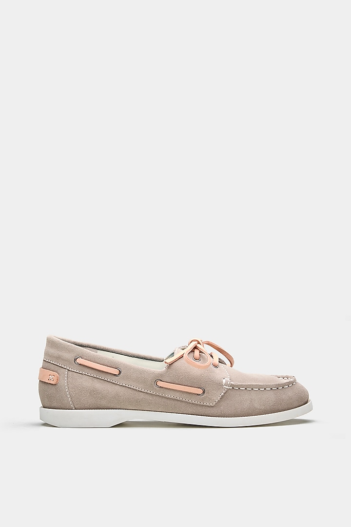 Grey Genuine Leather Loafers by Oroh at Pernia's Pop Up Shop