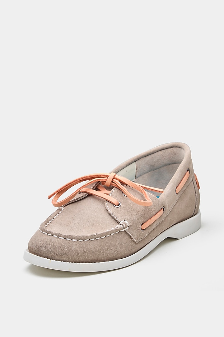 Grey Genuine Leather Loafers by Oroh at Pernia's Pop Up Shop