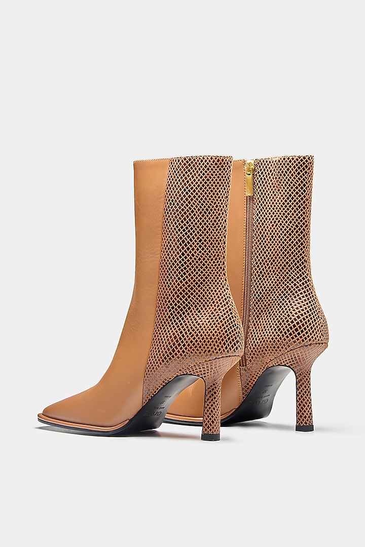 Tan Genuine Leather Ankle Boots by Oroh at Pernia's Pop Up Shop