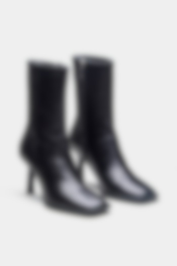 Black Genuine Leather Ankle Boots by Oroh at Pernia's Pop Up Shop