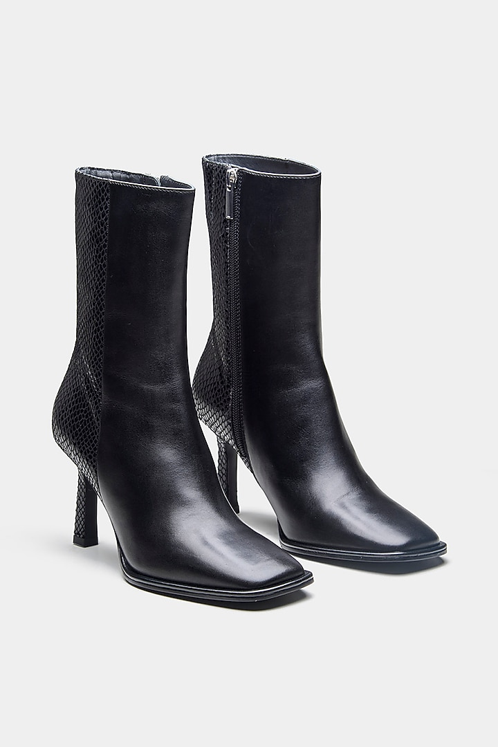 Black Genuine Leather Ankle Boots by Oroh at Pernia's Pop Up Shop