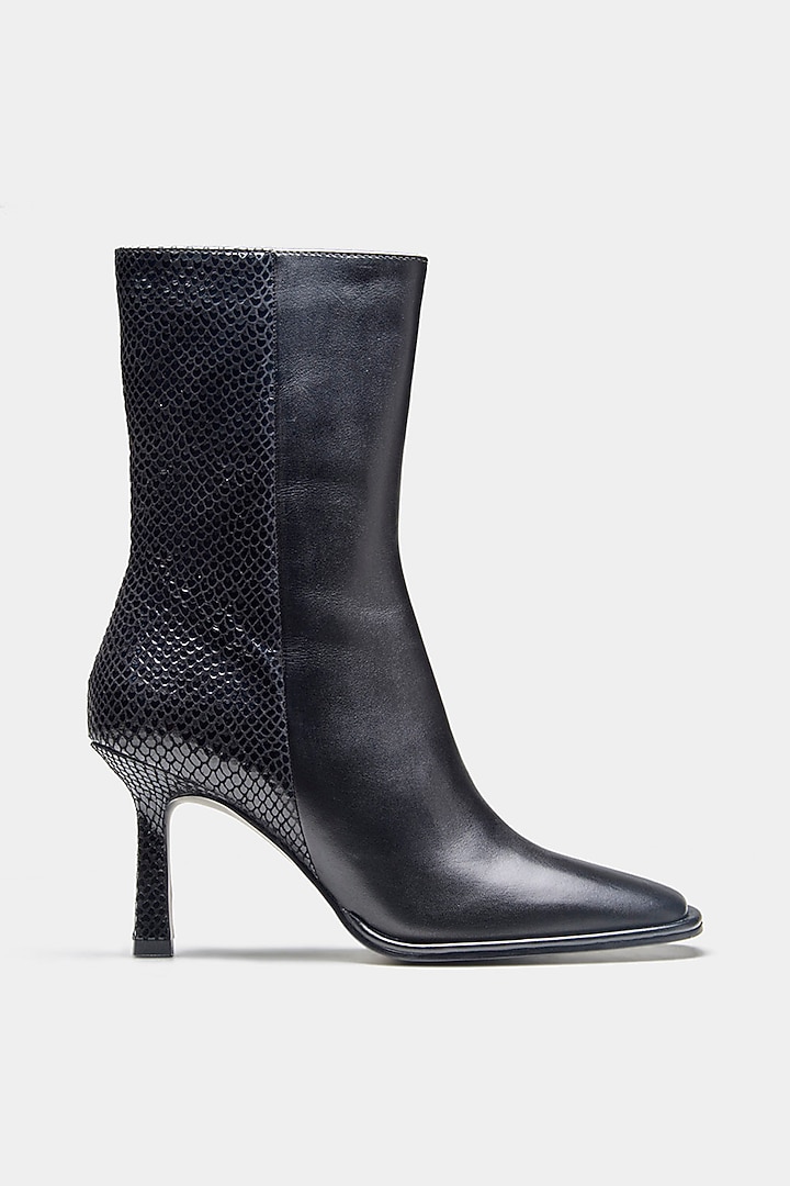 Black Genuine Leather Ankle Boots by Oroh at Pernia's Pop Up Shop