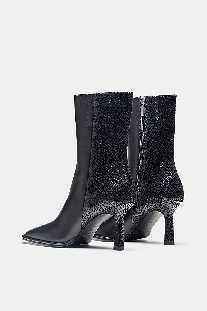 Black Genuine Leather Ankle Boots by Oroh at Pernia's Pop Up Shop