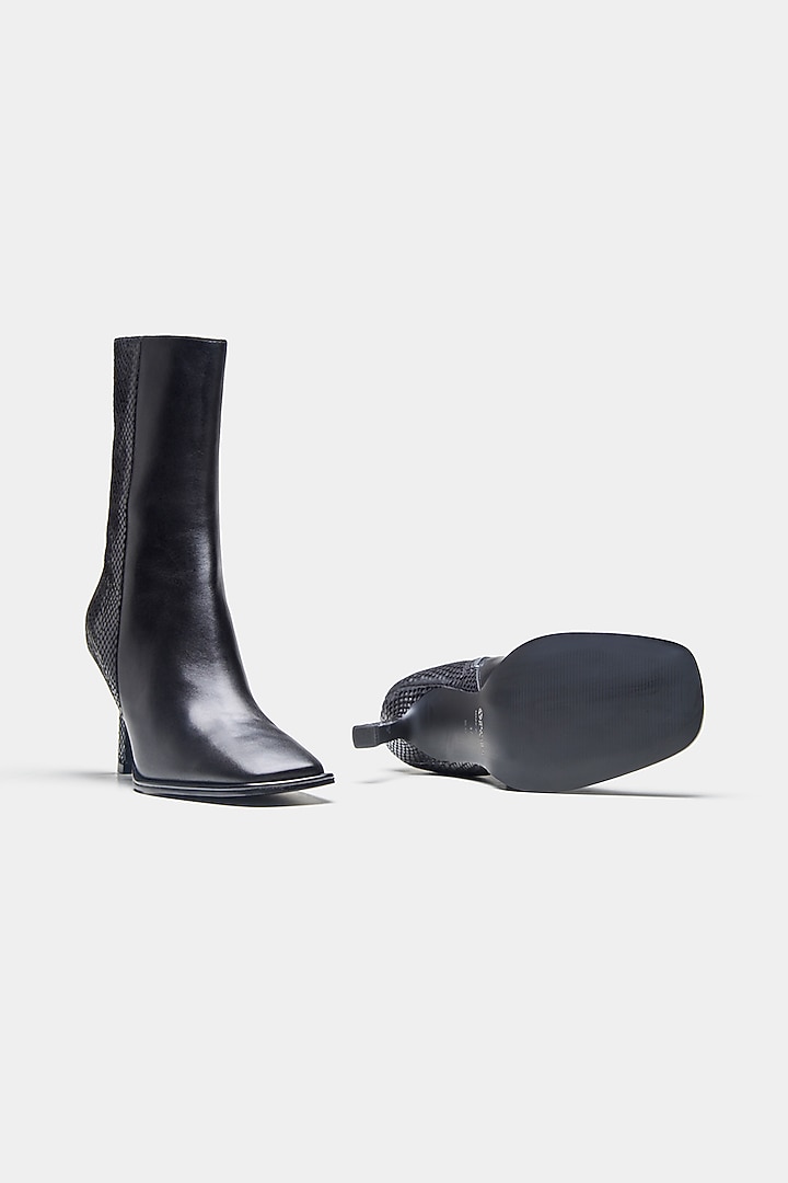 Black Genuine Leather Ankle Boots by Oroh at Pernia's Pop Up Shop
