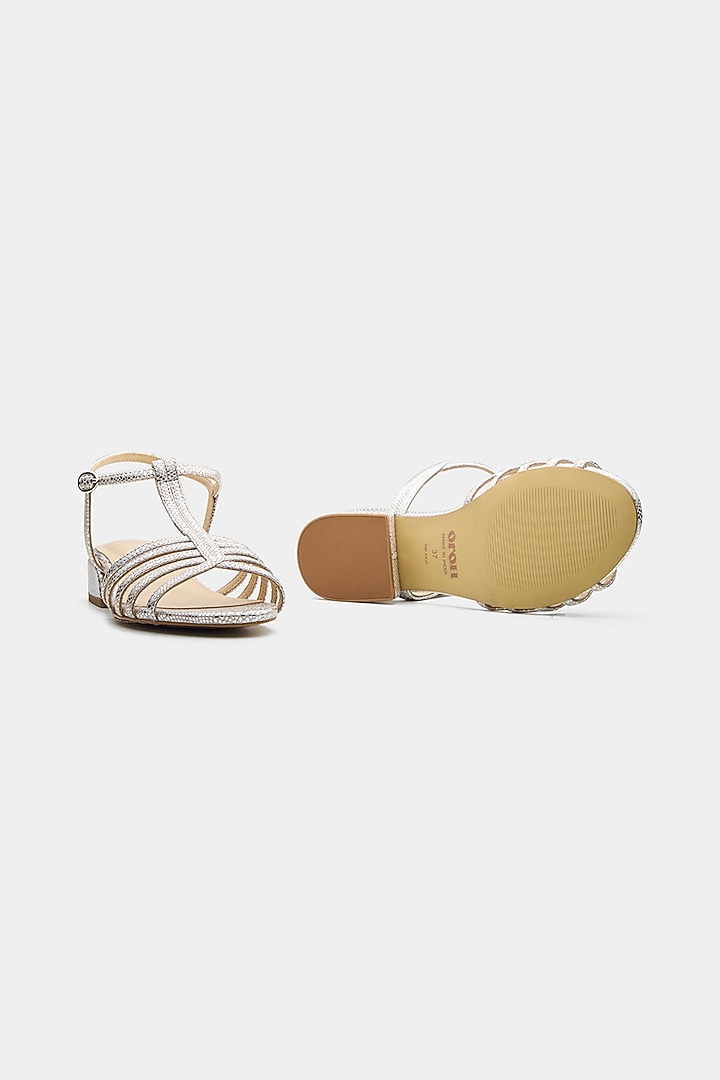 White Genuine Leather Block Heels by Oroh at Pernia's Pop Up Shop