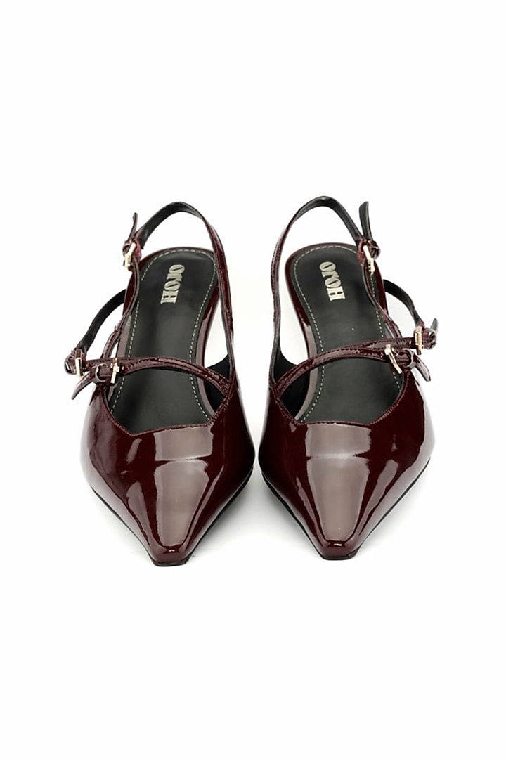 Maroon Genuine Leather Pump Heels by Oroh at Pernia's Pop Up Shop