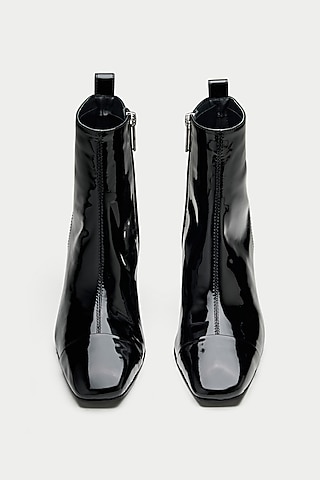 Black Genuine Leather Ankle Boots by Oroh