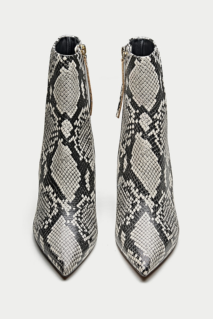 Multi-Colored Genuine Leather Snake Printed Ankle Boots by Oroh at Pernia's Pop Up Shop