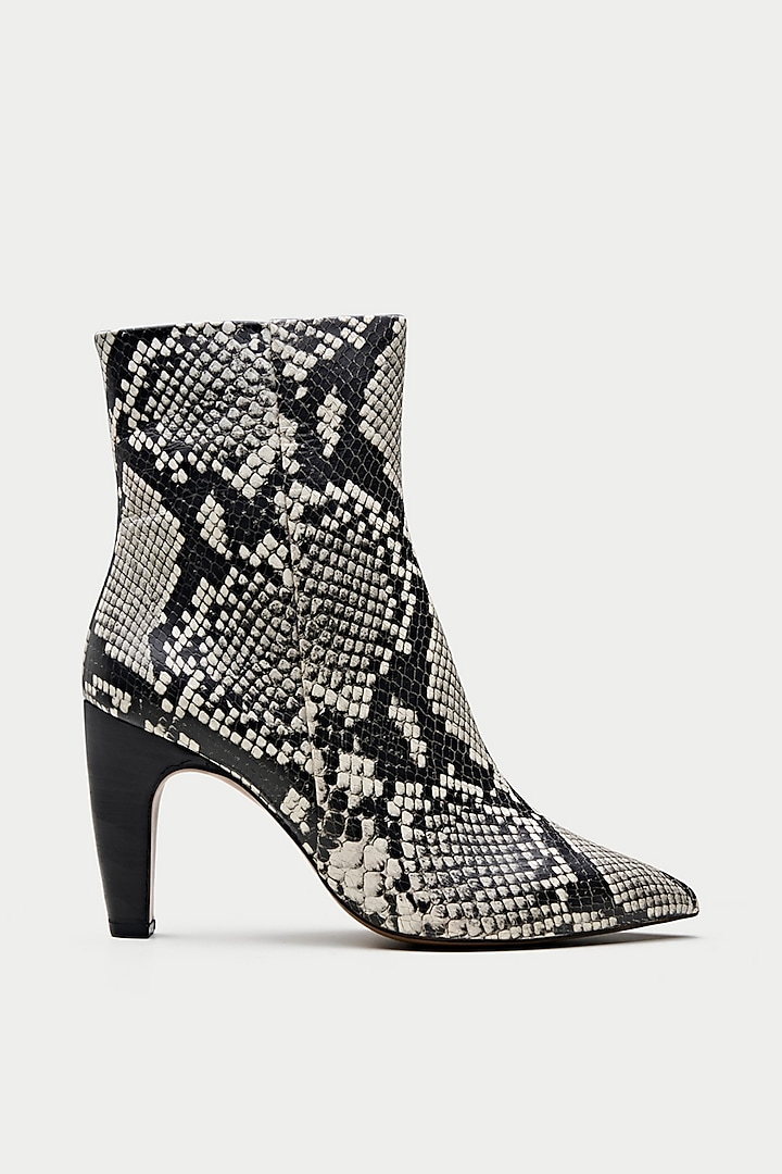 Multi-Colored Genuine Leather Snake Printed Ankle Boots by Oroh at Pernia's Pop Up Shop
