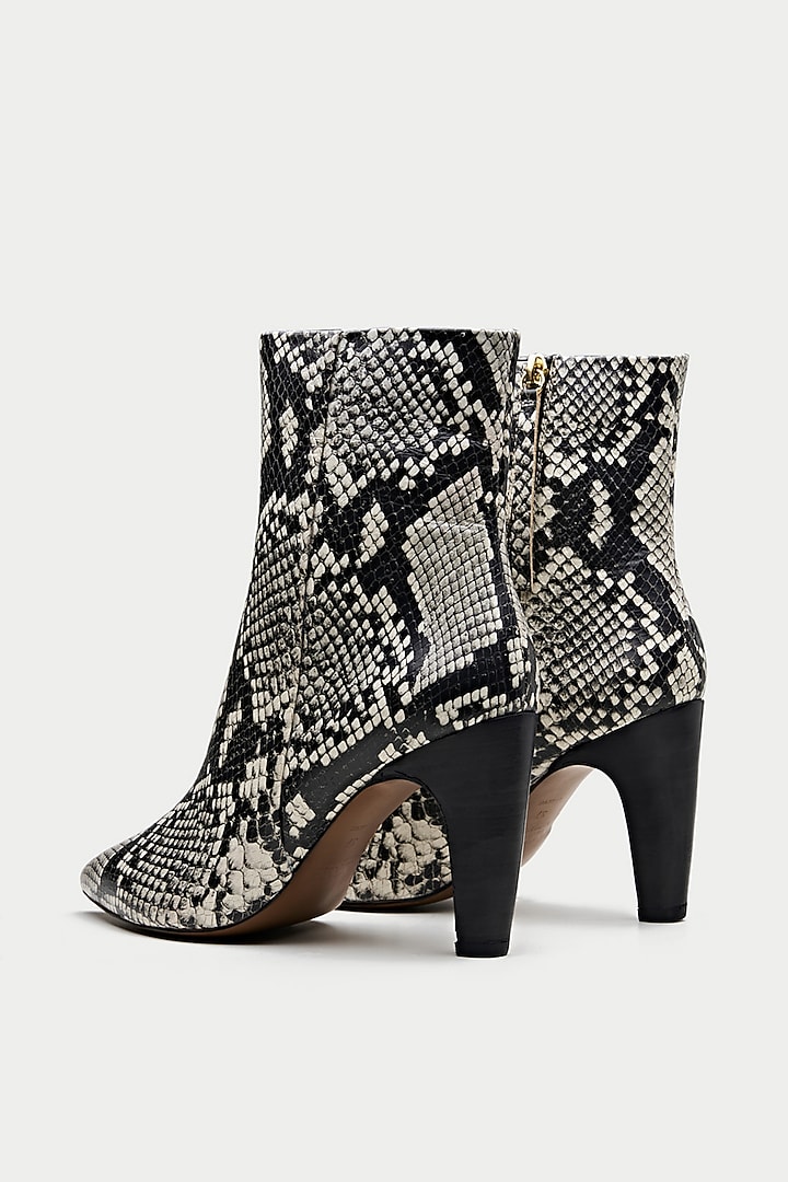 Multi-Colored Genuine Leather Snake Printed Ankle Boots by Oroh at Pernia's Pop Up Shop