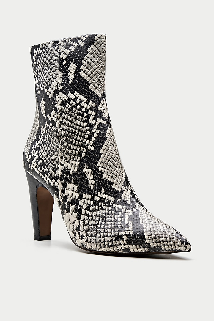 Multi-Colored Genuine Leather Snake Printed Ankle Boots by Oroh at Pernia's Pop Up Shop