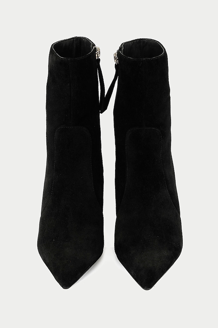 Black Genuine Leather & Suede Stiletto Ankle Boots by Oroh at Pernia's Pop Up Shop