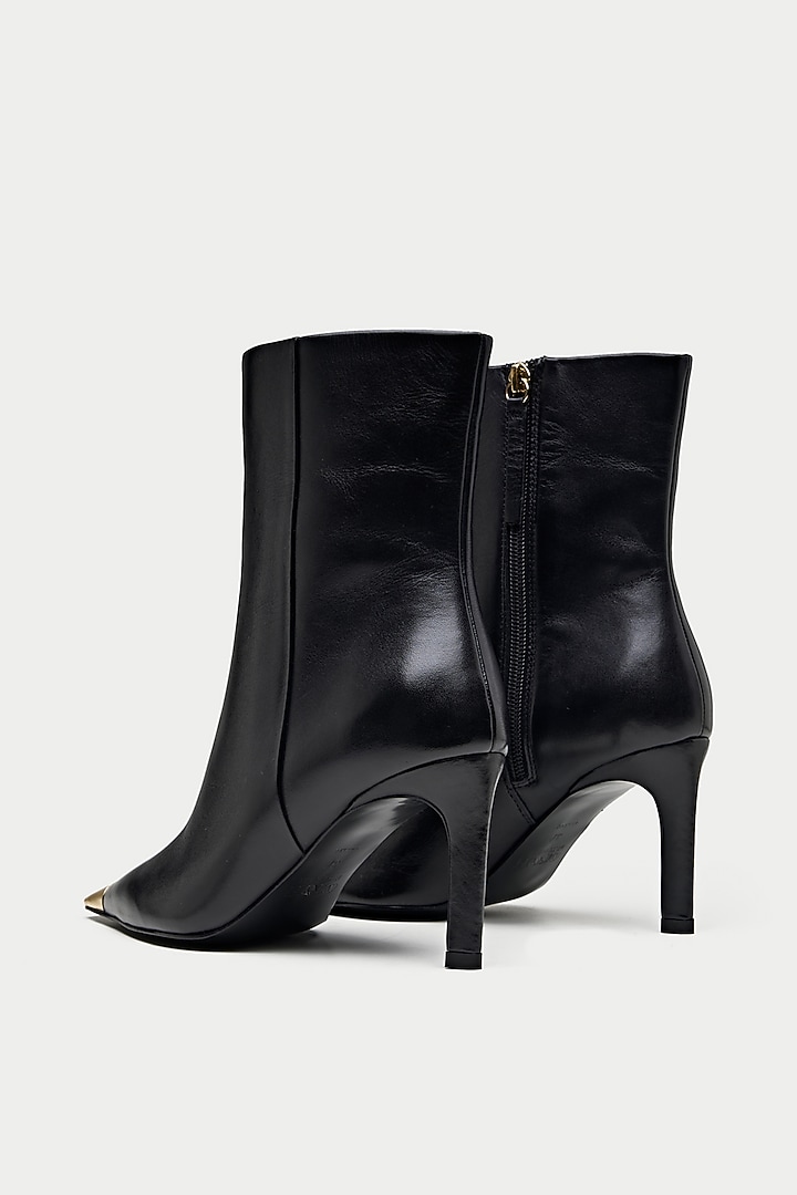 Black Genuine Leather Stiletto Ankle Boots by Oroh at Pernia's Pop Up Shop
